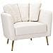 Poltrona Kiev Crema In Velluto Con Gambe Dorate - Foto miniatura 1