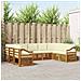 Set divani 9 pcs Naturale e Crema Legno di Acacia Massello - Foto miniatura 2