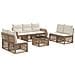 Set Divano da Giardino 8 pcs Beige e Bianco Crema polyrattan - Foto miniatura 1