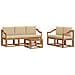Set di divani da esterno con cuscino 6 pcs Naturale e Beige - Foto miniatura 1