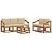 Set di divani da esterno con cuscino 6 pcs Naturale e Beige - Foto miniatura 3