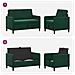 Set di Divani con Storage 2 pz Verde Scuro Poliestere - Foto miniatura 6