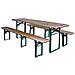 Set Birreria 3 Gambe Panche Da Bar In Legno Pieghevole Cm 220X70 Cm - Foto miniatura 5