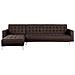 Divano Letto Angolare In Tessuto Marrone Scuro Versione Destra Aberdeen - Foto miniatura 20