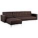 Divano Letto Angolare In Tessuto Marrone Scuro Versione Destra Aberdeen - Foto miniatura 18