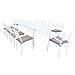 Set Tavolo Giardino Allungabile Rettangolare 200/300 X 100 Con 8 Sedie E 2 Poltrone In Alluminio Bianco Da Esterno - Foto miniatura 1