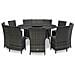 Set Da Pranzo Per Esterni 7 Pz Con Cuscini In Polyrattan Grigio - Foto miniatura 1