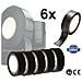 Set 6 Rotoli Di Nastro Isolante Nero In Pvc Autoestinguente 15 Mm X 10 Metri - Foto miniatura 1