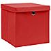 Contenitori con Coperchi 4 pz 28x28x28 cm Rosso - Foto miniatura 2