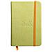 NOTEBOOK RIMBORDATO RIGIDO 9X14 MM 192 PAGINE CARTA AVORIO 90 GR A RIGHE- CON ELASTICO - Foto miniatura 1