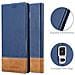 Custodia Compatibile Con Samsung Galaxy Note Edge In Blu Scuro Marrone - Coperchio Protettiva Con Chiusura Magnetica, Funzione Stand E Tasca Per Le Carte - Foto miniatura 5