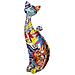 Statuetta Gatto Graffiti 12x34x11 Cm Multicolore - Foto miniatura 3