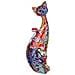Statuetta Gatto Graffiti 12x34x11 Cm Multicolore - Foto miniatura 1