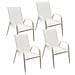 Set Di 4 Sedie Marbella In Textilene Bianco - Alluminio Bianco - Foto miniatura 8