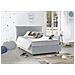 Letto Piazza E Mezza Creta, Letto Contenitore Con Rivestimento In Tessuto, 100% Made In Italy, Apertura Frontale, Con Materasso Cm 120x190 Incluso, Bianco - Foto miniatura 1