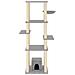 Albero Per Gatti Con Tiragraffi In Sisal Grigio Chiaro 154 Cm - Foto miniatura 2