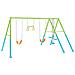 44130 - Altalena Swing Set Colorata, Due Seggiolini, Dondolo e Trapezi, 465x249x203 cm - Foto miniatura 1