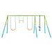 44130 - Altalena Swing Set Colorata, Due Seggiolini, Dondolo e Trapezi, 465x249x203 cm - Foto miniatura 3