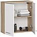 Mobile da Bagno sospeso FIN, 2 ante, 60x22,5x60 cm, Colore Sonoma Quercia e Bianco - Foto miniatura 2