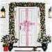 Fiocco Natalizio Rosa Fuoriporta Decorazione Di Natale 49x52cm Addobbo Per Porta - Foto miniatura 1