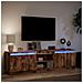 Mobile Porta TV con LED Rovere Fumo 180x34x50cm in Truciolato - Foto miniatura 4