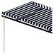 Tenda Da Sole Retrattile Automatica Pali 3,5x2,5m Blu E Bianca - Foto miniatura 6