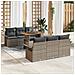 Set di Divani da Giardino  7 Pezzi con Cuscini Grigio Polyrattan, Divano da Giardino  2 Posti con Spazio di Stoccaggio e Cuscini Grigio Polyrattan - Foto miniatura 2