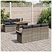 Set di Divani da Giardino  7 Pezzi con Cuscini Grigio Polyrattan, Divano da Giardino  2 Posti con Spazio di Stoccaggio e Cuscini Grigio Polyrattan - Foto miniatura 3
