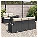Set di Sofà da Giardino 6 Pezzi con Cuscini Rattan Nero Polyrattan - Foto miniatura 3