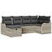 Set divano da giardino  6 pezzi con cuscini Grigio chiaro Poly Rattan, Divano da giardino  2 posti con cuscini Grigio chiaro Poly Rattan - Foto miniatura 1