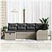 Set divano da giardino  6 pezzi con cuscini Grigio chiaro Poly Rattan, Divano da giardino  2 posti con cuscini Grigio chiaro Poly Rattan - Foto miniatura 3