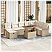 Set Divano da Giardino in 9 Pezzi con Cuscini Beige in Polyrattan - Foto miniatura 2