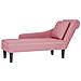 Sdraio con Cuscino e Bracciolo Destro in Velluto Rosa - Foto miniatura 1
