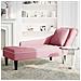 Sdraio con Cuscino e Bracciolo Destro in Velluto Rosa - Foto miniatura 3