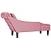 Sdraio con Cuscino e Bracciolo Destro in Velluto Rosa - Foto miniatura 6
