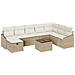 Set di Sofà da Giardino 9 Pezzi con Cuscini Beige Polietilene - Foto miniatura 1