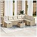 Set di Sofà da Giardino 9 Pezzi con Cuscini Beige Polietilene - Foto miniatura 2