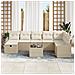 Set di Sofà da Giardino 9 Pezzi con Cuscini Beige Polietilene - Foto miniatura 3