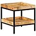 Tavolino 45x45x45 cm Legno Massello di Mango Grezzo - Foto miniatura 3