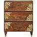 Set Mobili Bagno  3 Pezzi Legno Massello di Mango, Credenza  60x33x75 cm Legno Massello di Mango - Foto miniatura 5