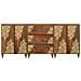 Set Mobili Bagno  3 Pezzi Legno Massello di Mango, Credenza  60x33x75 cm Legno Massello di Mango - Foto miniatura 6