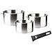 Set Di 3 Pentole In Acciaio Inox 16 / 18 / 20 Cm + Manico - 56610 - Foto miniatura 4