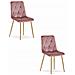 Sedia TYRA in velluto rosa con gambe in legno x2 - Foto miniatura 1