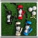 Custodia Portatile In Pelle Pu Per Palline Da Golf Con Porta Tee - Contiene 3 Palline Blue - Foto miniatura 3