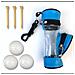 Custodia Portatile In Pelle Pu Per Palline Da Golf Con Porta Tee - Contiene 3 Palline Blue - Foto miniatura 4
