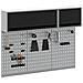 Set di armadi per attrezzi con lo scaffale 5 pcs Nero - Foto miniatura 3