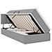 Letto con contenitore e LED Grigio chiaro 90 x 190 cm Tessuto - Foto miniatura 1