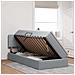 Letto con contenitore e LED Grigio chiaro 90 x 190 cm Tessuto - Foto miniatura 4