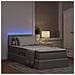 Letto con contenitore e LED Grigio chiaro 90 x 190 cm Tessuto - Foto miniatura 5