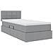 Letto con contenitore e LED Grigio chiaro 90 x 190 cm Tessuto - Foto miniatura 6